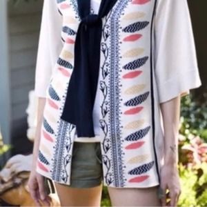 Anthropologie Lia Molly Birdie Feather Cardigan Size Medium